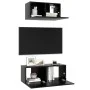 2-teiliges TV-Wohnzimmermöbelset aus schwarzem Holzwerkstoff von vidaXL, TV-Möbel - Ref: Foro24-3078805, Preis: 77,88 €, Raba...