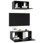 2-teiliges TV-Wohnzimmermöbelset aus schwarzem Holzwerkstoff von vidaXL, TV-Möbel - Ref: Foro24-3078805, Preis: 76,48 €, Raba...
