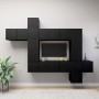 Set de muebles de salón TV 10 piezas madera ingeniería negro de vidaXL, Muebles TV - Ref: Foro24-3078842, Precio: 309,71 €, D...
