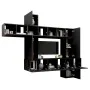 10-teiliges TV-Wohnzimmermöbelset aus schwarzem Holzwerkstoff von vidaXL, TV-Möbel - Ref: Foro24-3078842, Preis: 305,50 €, Ra...