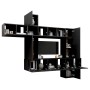 Set de muebles de salón TV 10 piezas madera ingeniería negro de vidaXL, Muebles TV - Ref: Foro24-3078842, Precio: 309,71 €, D...