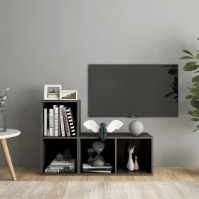 Wohnzimmermöbel 2 Stück glänzend graues Holzwerkstoff von vidaXL, TV-Möbel - Ref: Foro24-3079951, Preis: 64,15 €, Rabatt: %