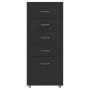 Black metal mobile filing cabinet 28x41x69 cm by vidaXL, Filing cabinets - Ref: Foro24-335914, Price: 120,01 €, Discount: %