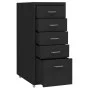 Black metal mobile filing cabinet 28x41x69 cm by vidaXL, Filing cabinets - Ref: Foro24-335914, Price: 120,01 €, Discount: %