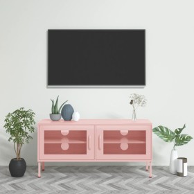 Rosafarbener TV-Schrank aus Stahl, 105 x 35 x 50 cm von vidaXL, TV-Möbel - Ref: Foro24-336238, Preis: 132,46 €, Rabatt: %
