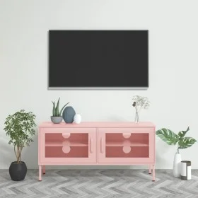 Rosafarbener TV-Schrank aus Stahl, 105 x 35 x 50 cm von vidaXL, TV-Möbel - Ref: Foro24-336238, Preis: 130,41 €, Rabatt: %