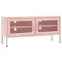 Mueble para TV de acero rosa 105x35x50 cm de vidaXL, Muebles TV - Ref: Foro24-336238, Precio: 130,41 €, Descuento: %