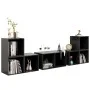 Living room furniture 6 pieces glossy gray engineered wood by vidaXL, TV Furniture - Ref: Foro24-3080059, Price: 122,14 €, Di...