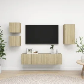 Juego de muebles de salón 5 piezas roble Sonoma de vidaXL, Muebles TV - Ref: Foro24-3079010, Precio: 135,39 €, Descuento: %