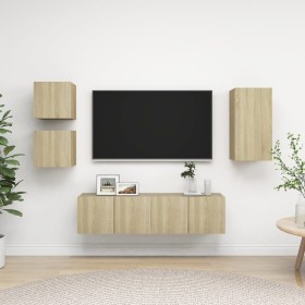 Juego de muebles de salón 5 piezas roble Sonoma de vidaXL, Muebles TV - Ref: Foro24-3079010, Precio: 134,29 €, Descuento: %