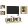 5-teiliges Wohnzimmermöbelset aus Sonoma-Eiche von vidaXL, TV-Möbel - Ref: Foro24-3079010, Preis: 135,39 €, Rabatt: %