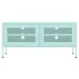 Mueble para TV de acero verde menta 105x35x50 cm de vidaXL, Muebles TV - Ref: Foro24-336239, Precio: 134,43 €, Descuento: %