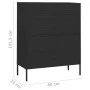 Black steel drawer cabinet 80x35x101.5 cm by vidaXL, Drawers - Ref: Foro24-336205, Price: 176,25 €, Discount: %