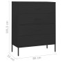 Schwarzer Stahl-Schubladenschrank 80x35x101,5 cm von vidaXL, Schubladen - Ref: Foro24-336205, Preis: 179,23 €, Rabatt: %
