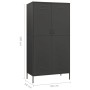 Armario de acero gris antracita 90x50x180 cm de vidaXL, Armarios roperos - Ref: Foro24-336249, Precio: 283,32 €, Descuento: %