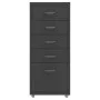 Anthracite metal mobile filing cabinet 28x41x69 cm by vidaXL, Filing cabinets - Ref: Foro24-335915, Price: 104,75 €, Discount: %