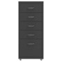 Anthrazitfarbener mobiler Aktenschrank aus Metall, 28 x 41 x 69 cm von vidaXL, Aktenschränke - Ref: Foro24-335915, Preis: 81,...