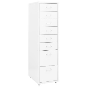 Mobiler Aktenschrank aus weißem Metall, 28 x 41 x 109 cm von vidaXL, Aktenschränke - Ref: Foro24-335920, Preis: 125,05 €, Rab...