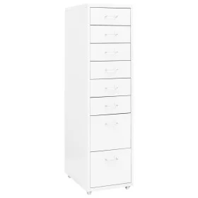 White metal mobile filing cabinet 28x41x109 cm by vidaXL, Filing cabinets - Ref: Foro24-335920, Price: 148,01 €, Discount: %