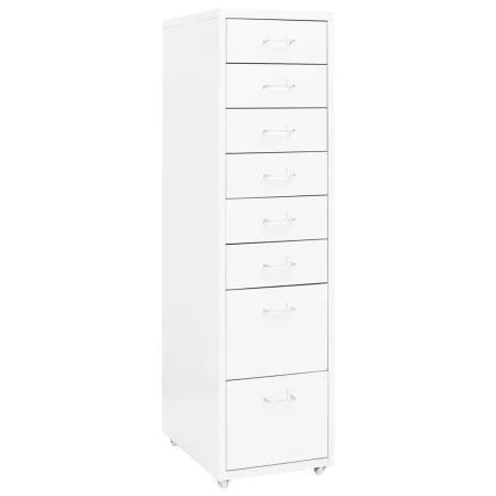 White metal mobile filing cabinet 28x41x109 cm by vidaXL, Filing cabinets - Ref: Foro24-335920, Price: 148,01 €, Discount: %