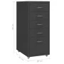 Anthracite metal mobile filing cabinet 28x41x69 cm by vidaXL, Filing cabinets - Ref: Foro24-335915, Price: 104,75 €, Discount: %