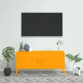 Mueble para TV de acero amarillo mostaza 105x35x50 cm de vidaXL, Muebles TV - Ref: Foro24-336227, Precio: 163,69 €, Descuento: %
