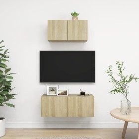 Sonoma Oak 2-Piece Living Room Furniture Set by vidaXL, TV Furniture - Ref: Foro24-3079015, Price: 73,19 €, Discount: %