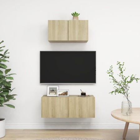 Sonoma Oak 2-Piece Living Room Furniture Set by vidaXL, TV Furniture - Ref: Foro24-3079015, Price: 73,39 €, Discount: %