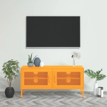 Mustard yellow steel TV cabinet 105x35x50 cm by vidaXL, TV Furniture - Ref: Foro24-336236, Price: 131,48 €, Discount: %