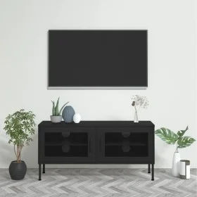 Mueble para TV de acero negro 105x35x50 cm de vidaXL, Muebles TV - Ref: Foro24-336241, Precio: 138,85 €, Descuento: %