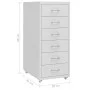Gray metal mobile filing cabinet 28x41x69 cm by vidaXL, Filing cabinets - Ref: Foro24-335917, Price: 91,90 €, Discount: %