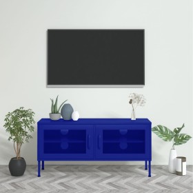Navy blue steel TV cabinet 105x35x50 cm by vidaXL, TV Furniture - Ref: Foro24-336235, Price: 143,45 €, Discount: %