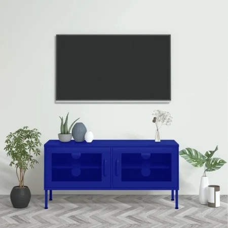 Navy blue steel TV cabinet 105x35x50 cm by vidaXL, TV Furniture - Ref: Foro24-336235, Price: 150,83 €, Discount: %