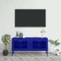 Marineblauer TV-Schrank aus Stahl, 105 x 35 x 50 cm von vidaXL, TV-Möbel - Ref: Foro24-336235, Preis: 143,45 €, Rabatt: %