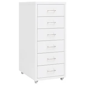 Fahrbarer Metall-Aktenschrank weiß 28x41x69 cm von vidaXL, Aktenschränke - Ref: Foro24-335916, Preis: 103,06 €, Rabatt: %