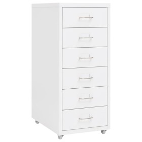 White metal mobile filing cabinet 28x41x69 cm by vidaXL, Filing cabinets - Ref: Foro24-335916, Price: 78,43 €, Discount: %