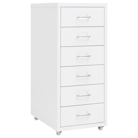 Armario archivador móvil metal blanco 28x41x69 cm de vidaXL, Armarios archivadores - Ref: Foro24-335916, Precio: 75,48 €, Des...