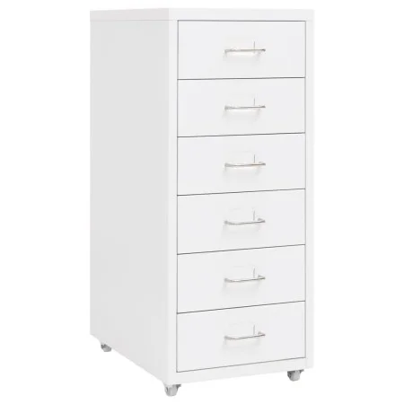 White metal mobile filing cabinet 28x41x69 cm by vidaXL, Filing cabinets - Ref: Foro24-335916, Price: 103,06 €, Discount: %