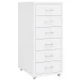 White metal mobile filing cabinet 28x41x69 cm by vidaXL, Filing cabinets - Ref: Foro24-335916, Price: 103,06 €, Discount: %