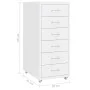 White metal mobile filing cabinet 28x41x69 cm by vidaXL, Filing cabinets - Ref: Foro24-335916, Price: 103,06 €, Discount: %