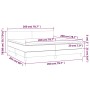 Cama box spring colchón y LED terciopelo gris claro 200x200 cm