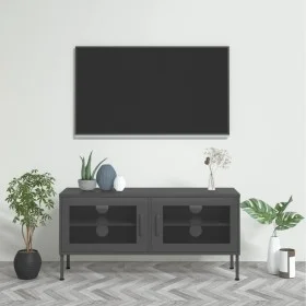 Anthrazitgrauer TV-Schrank aus Stahl 105x35x50 cm von vidaXL, TV-Möbel - Ref: Foro24-336240, Preis: 134,09 €, Rabatt: %