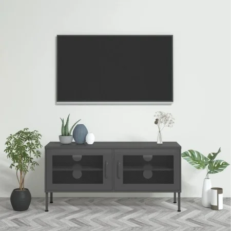 Anthracite gray steel TV cabinet 105x35x50 cm by vidaXL, TV Furniture - Ref: Foro24-336240, Price: 134,09 €, Discount: %