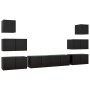 8-teiliges TV-Schrankset aus schwarzer Spanplatte von vidaXL, TV-Möbel - Ref: Foro24-3078819, Preis: 237,61 €, Rabatt: %