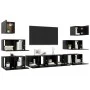 8-Piece Black Chipboard TV Cabinet Set by vidaXL, TV Furniture - Ref: Foro24-3078819, Price: 246,28 €, Discount: %