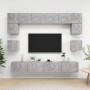 Set muebles de salón TV 8 pzas madera ingeniería gris hormigón