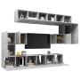 Wohnzimmermöbel-Set 10-teilig aus betongrauem Holzwerkstoff von vidaXL, TV-Möbel - Ref: Foro24-3079144, Preis: 257,48 €, Raba...