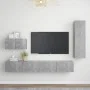 Set muebles de salón TV 4 pzas madera ingeniería gris hormigón de vidaXL, Muebles TV - Ref: Foro24-3079096, Precio: 177,79 €,...