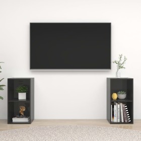 Muebles de salón de pared 2 pzas madera ingeniería gris brillo de vidaXL, Muebles TV - Ref: Foro24-3079906, Precio: 67,82 €, ...
