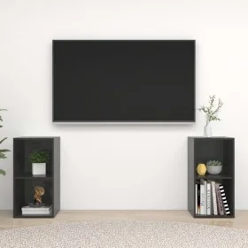 Wandmontierte Wohnzimmermöbel, 2-teilig, glänzend graues Holzwerkstoff von vidaXL, TV-Möbel - Ref: Foro24-3079906, Preis: 64,...